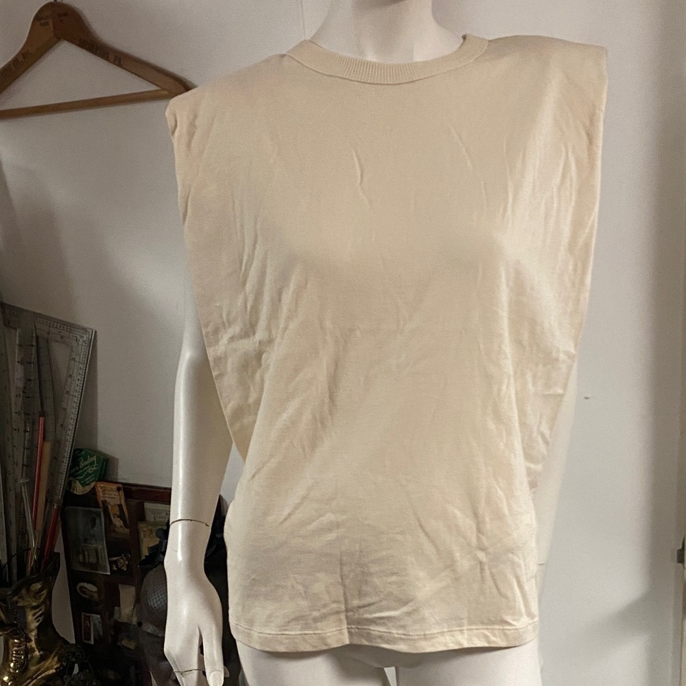 Forever21 Oversized Cream Sleeveless Top